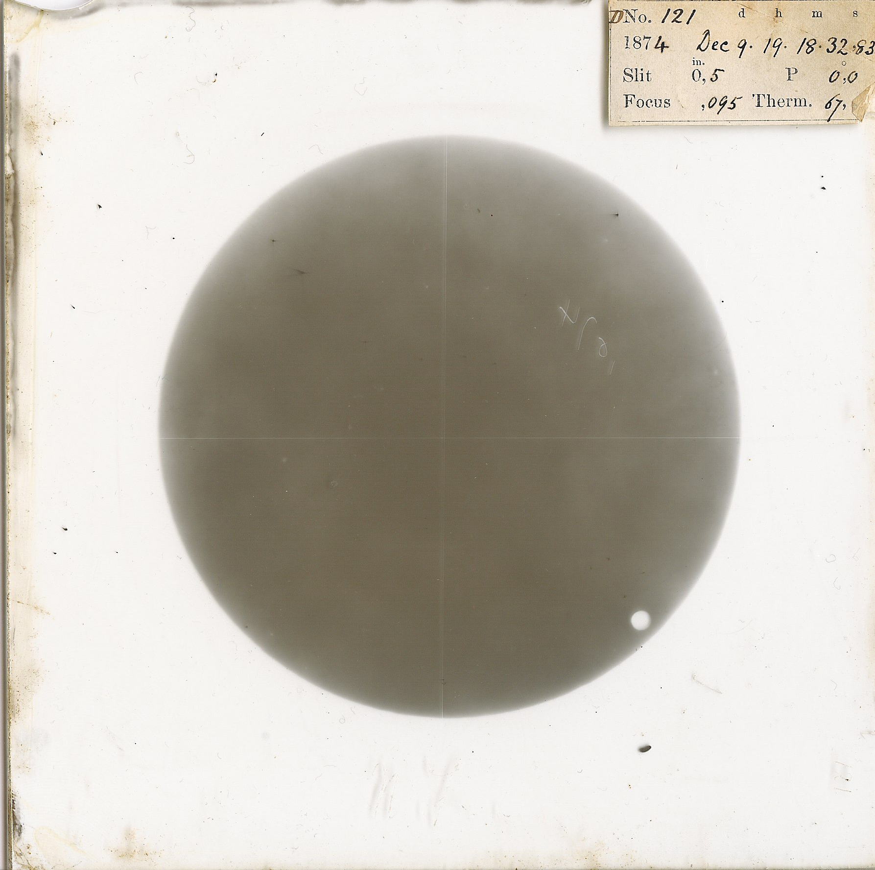 Venus transit 1874 from Melbourne heliograph